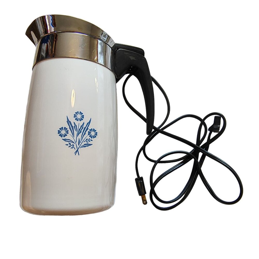Corning Ware 10 Cup Electric Percolator Blue Cornflower Pattern
